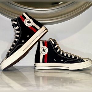 Converse Chuck Taylor All Star 70 High Top Shoes Red & White Stripe - Men’s 11.5